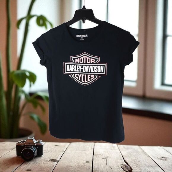 Harley-Davidson Black Graphic T-shirt  women's M - Picture 2 of 6